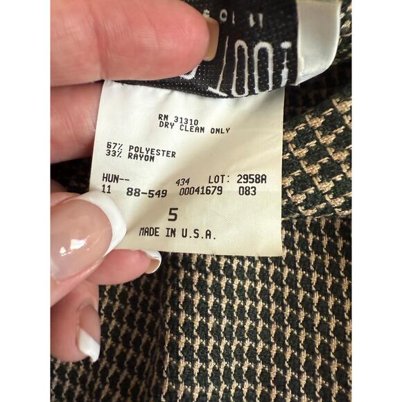 90's vintage houndstooth high waisted pencil mini skirt Size 5 byer too! - Picture 7 of 7